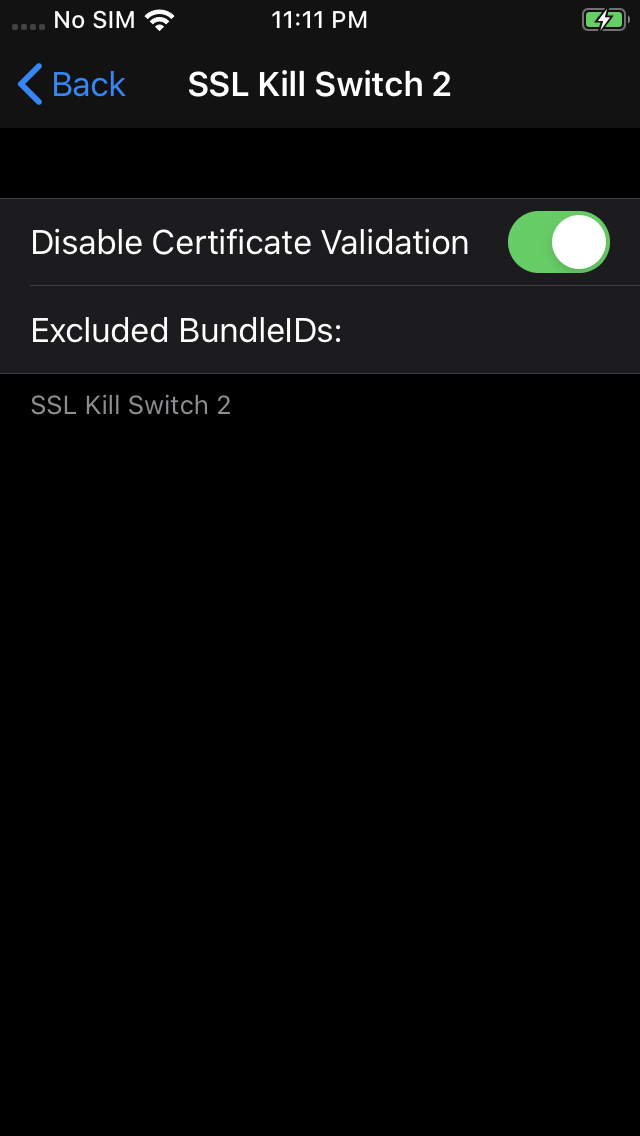 SSL Kill Switch 2 settings