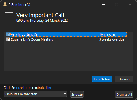 Click-to-Join Video Call Reminder
